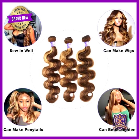 Brazilian Virgin Hair Bundles Body Wave 3 Pack 16 18 20 Inches Sew In Weave main image 2